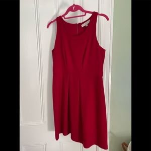 Ann Taylor Loft petites flattering red pleated dress